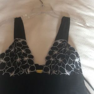 Black and white floral dress